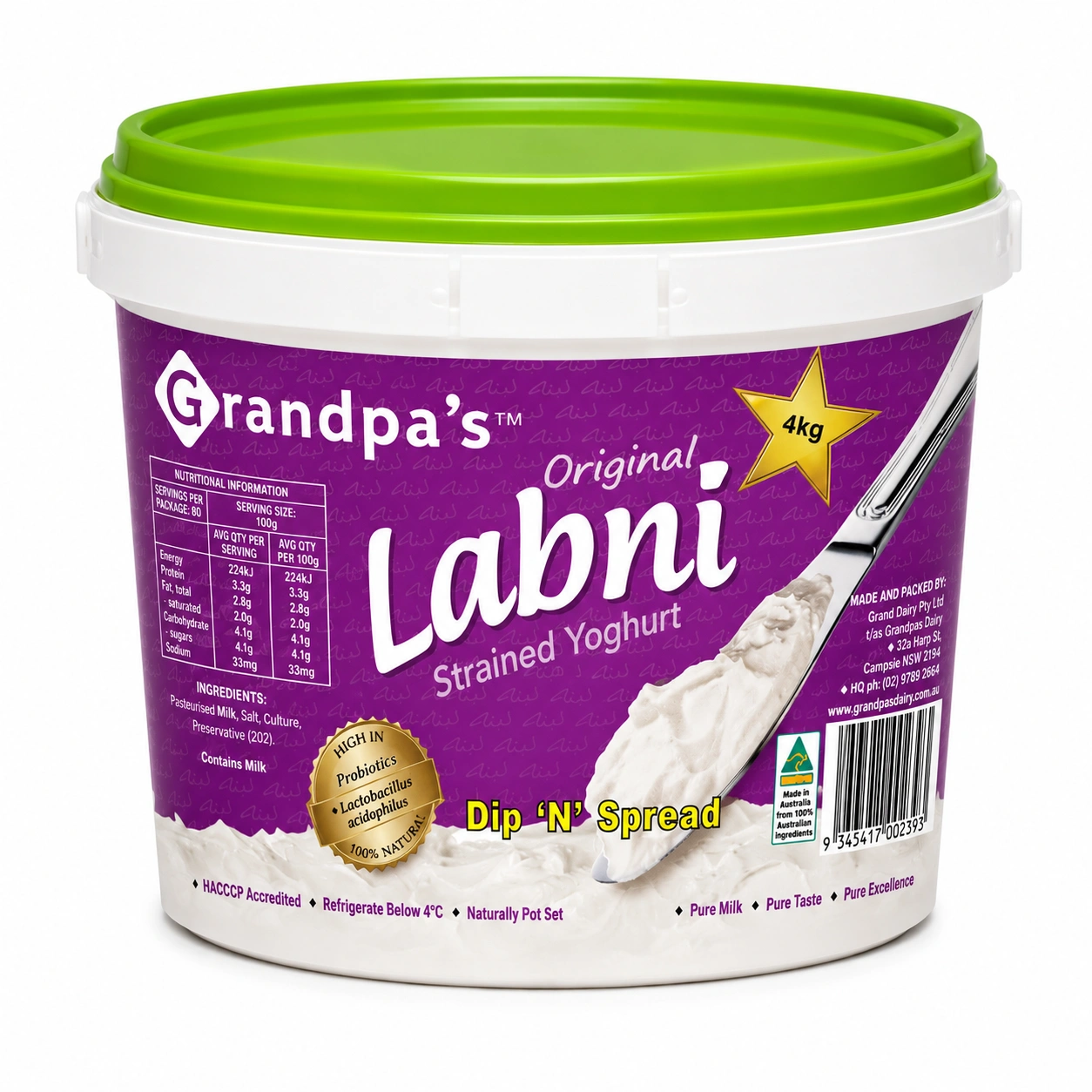 Labni – Fully Strained Yoghurt (4kg)